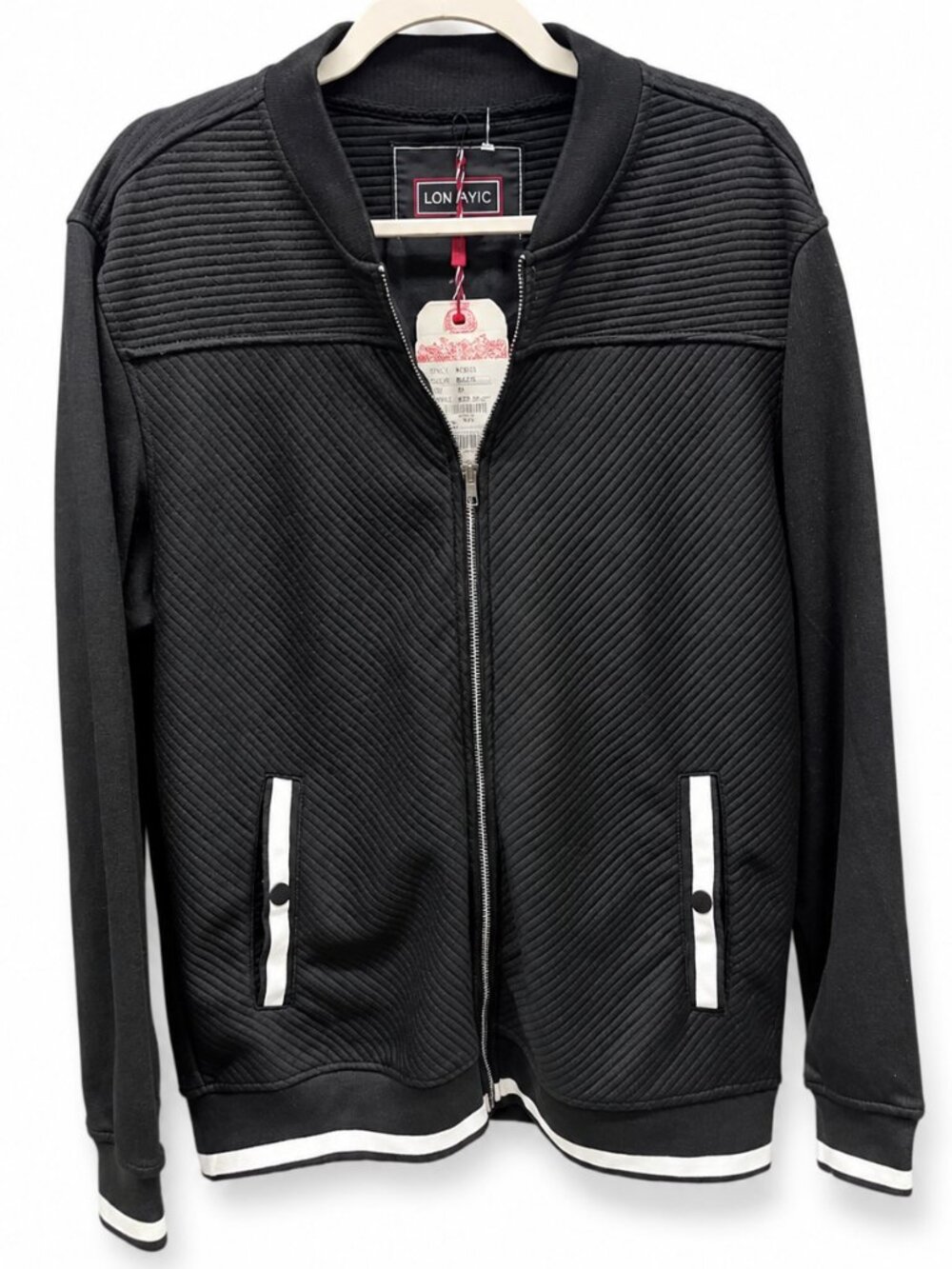 Black and White Zip-Up Jacket